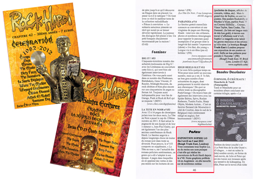 Rock Hardi No. 42 Announe of Rough Trade East Poster Exhbition by Sophie Lo Avril to May 2012