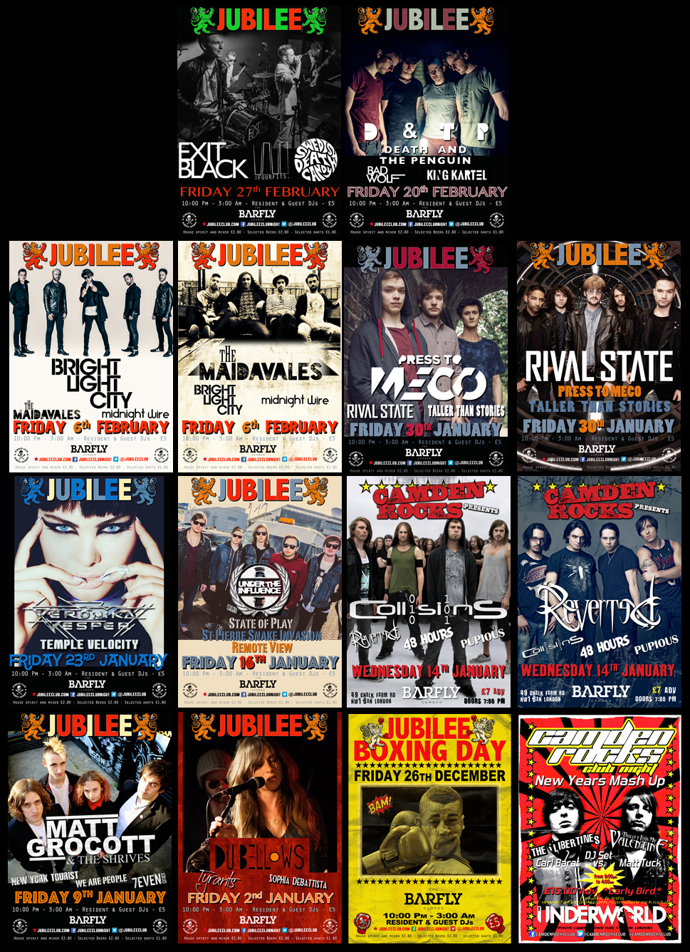 jubilee club camden rocks flyers posters sophie lo